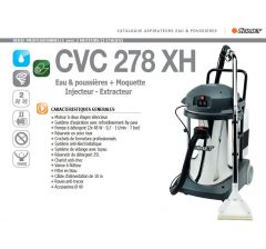 Aspirateur pro à 2 moteurs CVC 278 XH - eau-poussière-moquette-injecteur-extracteur- Réf: 93560013