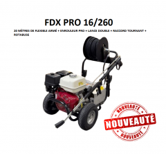 Nettoyeur haute pression thermique FDX Pro 16/260 bars Honda GX390 avec enrouleur et tuyaux