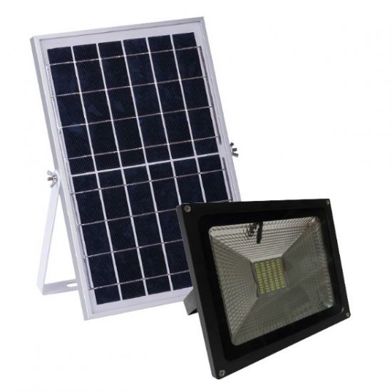 Projecteur solaire LED en aluminium pour extérieur avec minuterie et  télécommande de 30 W GSC - Habitium®